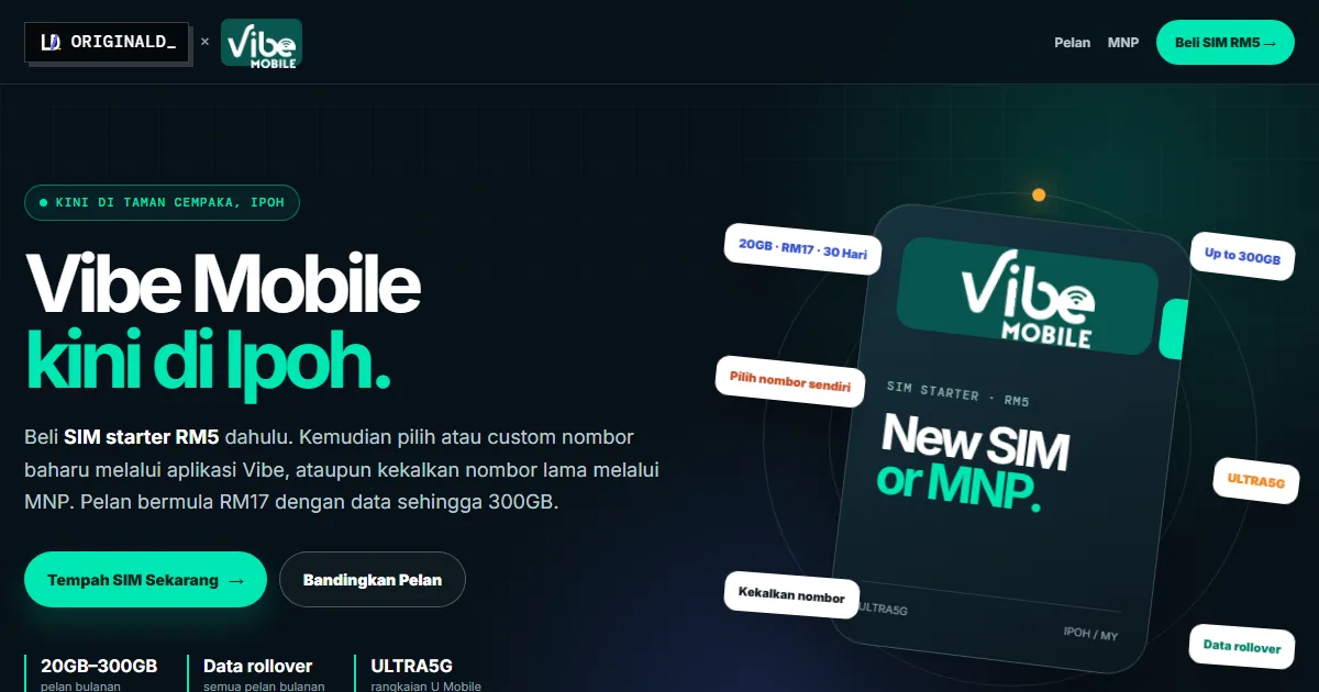 Vibe Mobile 2U website preview